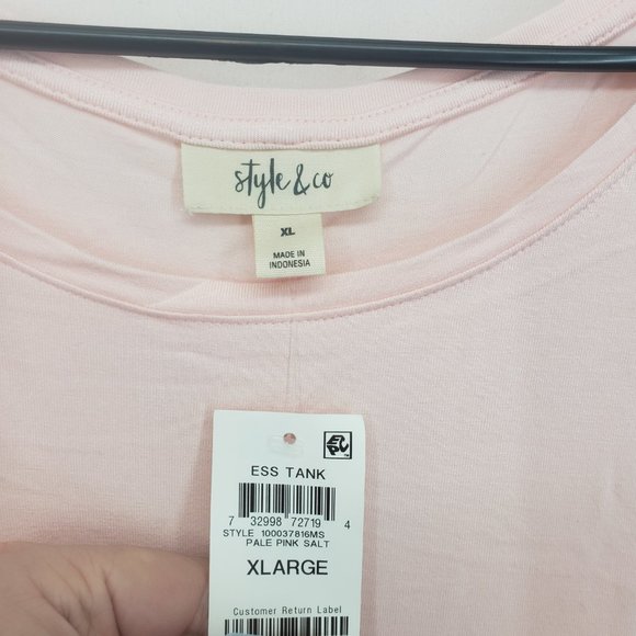 Style & Co Essential Tank Top Pale Pink Salt XL(AP) - Picture 6 of 6